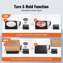 VEVOR Digital Shipping Scale, 110 lbs x 0.07 oz. Heavy Duty Postal Scale with Timer, Tare, Hold Function, 90° Foldable LCD Screen Package Scale for Laggage, Home, Post Office, AC/DC Powered, FCC Liste