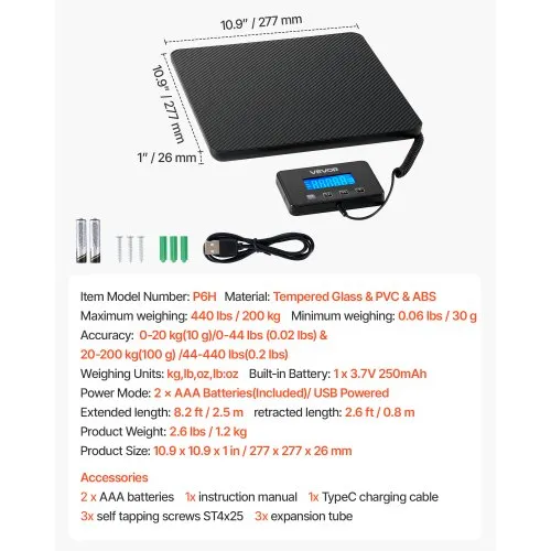 Digitaalne pakkekaal 200 kg / 10 g — pilt 7