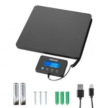 VEVOR Digital Postal Scale, 0.35 oz/3.5 oz Dual Accuracy, 440 lbs Commercial Weight Scale with Hold/Tare Function & LCD Display, Fit for Packages, Postage, Luggage, Battery & Charging Cable Included