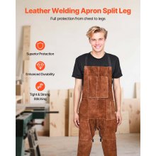 VEVOR Leather Welding Apron Split Leg Heavy Duty Flame Resistant Cowhide L-Size
