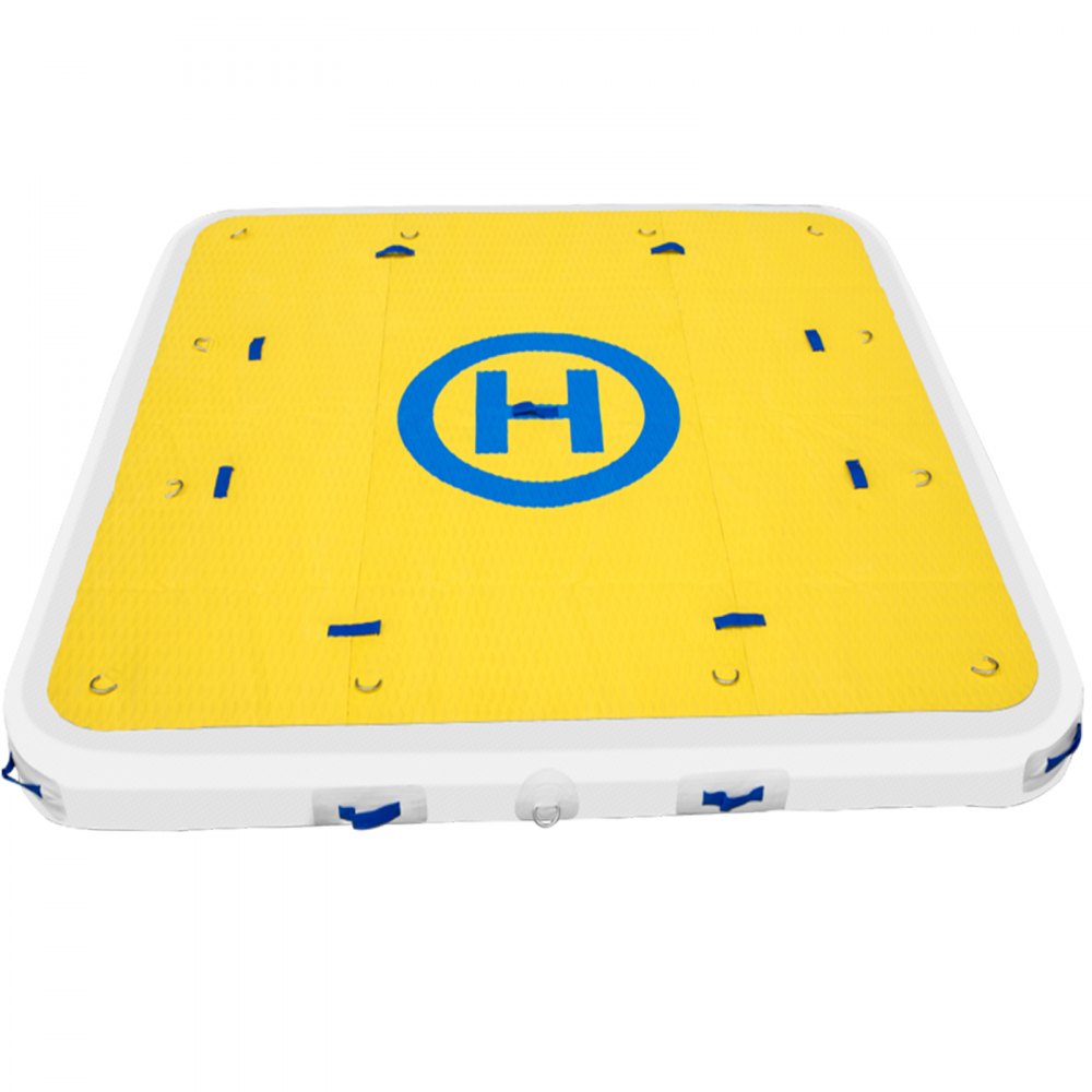 VEVOR Inflatable Dock Floating Platform, 8 x 6 ft, 3-4 Person Capacity, 6 inches Thick, Swim Dock with Hand Pump, Electric Air Pump & Storage Bag, Drop Stitch PVC Non-Slip Raft for Pool Beach Ocean
