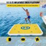 VEVOR Inflatable Dock Floating Platform, 8 x 6 ft, 3-4 Person Capacity, 6 inches Thick, Swim Dock with Hand Pump, Electric Air Pump & Storage Bag, Drop Stitch PVC Non-Slip Raft for Pool Beach Ocean
