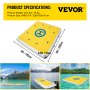 VEVOR Inflatable Dock Floating Platform, 8 x 6 ft, 3-4 Person Capacity, 6 inches Thick, Swim Dock with Hand Pump, Electric Air Pump & Storage Bag, Drop Stitch PVC Non-Slip Raft for Pool Beach Ocean