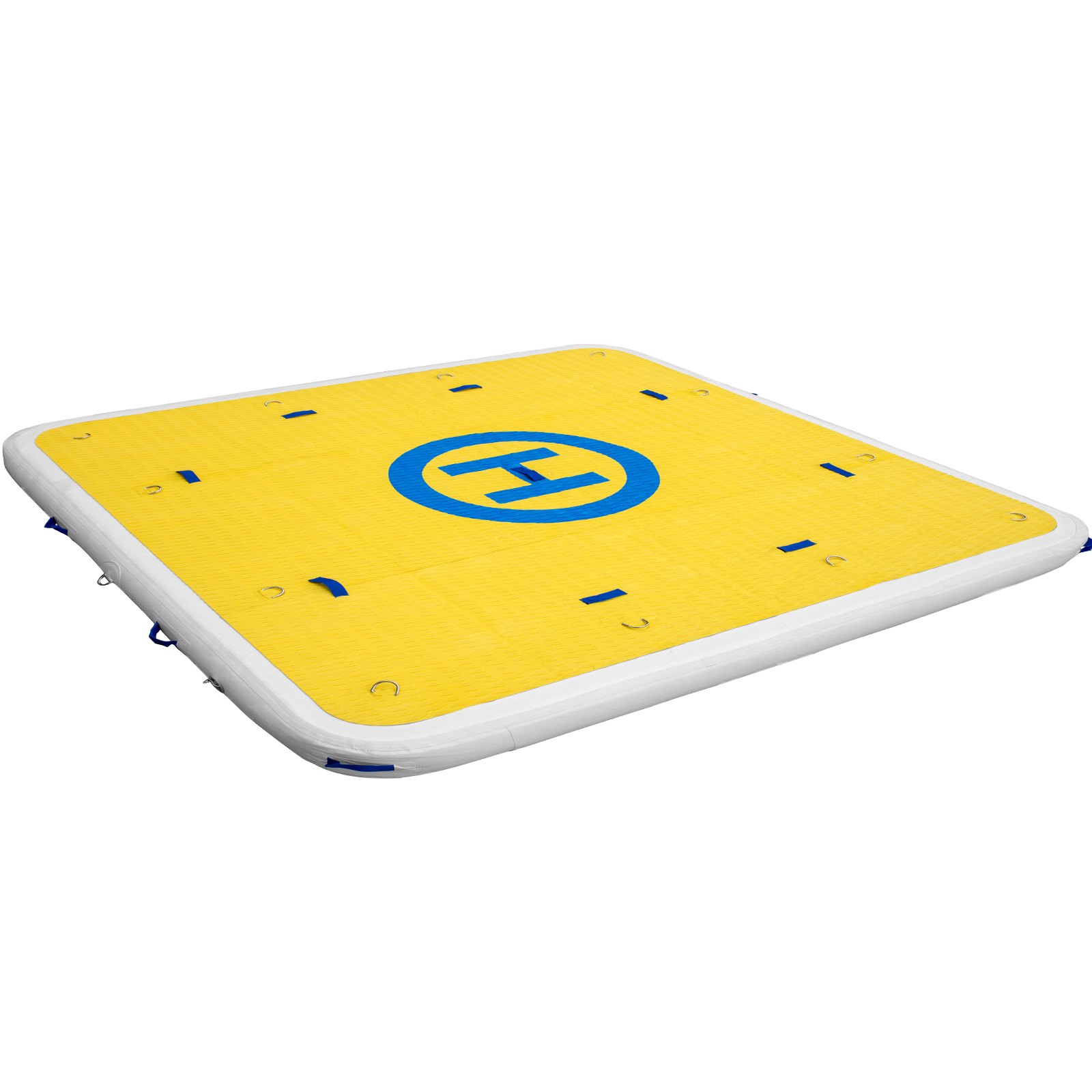 VEVOR Inflatable Dock Floating Platform, 8 x 6 ft, 3-4 Person Capacity, 6 inches Thick, Swim Dock with Hand Pump, Electric Air Pump & Storage Bag, Drop Stitch PVC Non-Slip Raft for Pool Beach Ocean