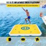 VEVOR Plataforma flotante inflable para muelle, 8 x 8 pies, capacidad para 3-5 personas, 6 pulgadas de grosor, muelle de natación con bomba de mano, bomba de aire eléctrica y bolsa de almacenamiento, balsa antideslizante de PVC para piscina, playa y océano