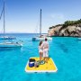 VEVOR Inflatable Dock Floating Platform, 8 x 8 ft, 3-5 Person Capacity, 6 inches Thick, Swim Dock with Hand Pump, Electric Air Pump & Storage Bag, Drop Stitch PVC Non-Slip Raft for Pool Beach Ocean