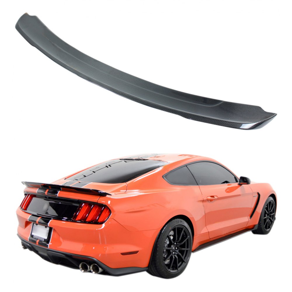 Bestauto Carbon Fiber Rear Spoiler Wing for 2015-2020 Ford Mustang S550 GT GT350 350R Track Pack Style Carbon Fiber Wing