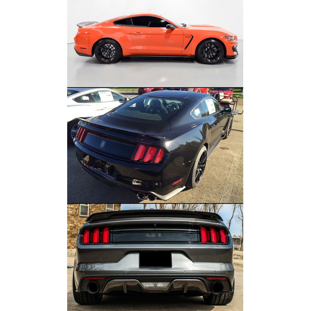 NEW Electric Automatically Universal Rear Trunk Tail Boot Lid Car Spoiler  Wing For Mustang Glossy Carbon Fiber