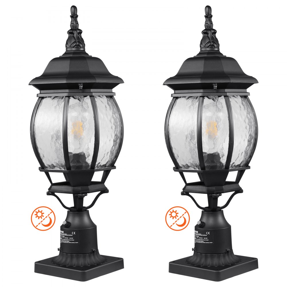 VEVOR 2 buc. Lampă de exterior Dusk to Dawn pentru stâlp de iluminat, 530 mm, montare pe stâlp