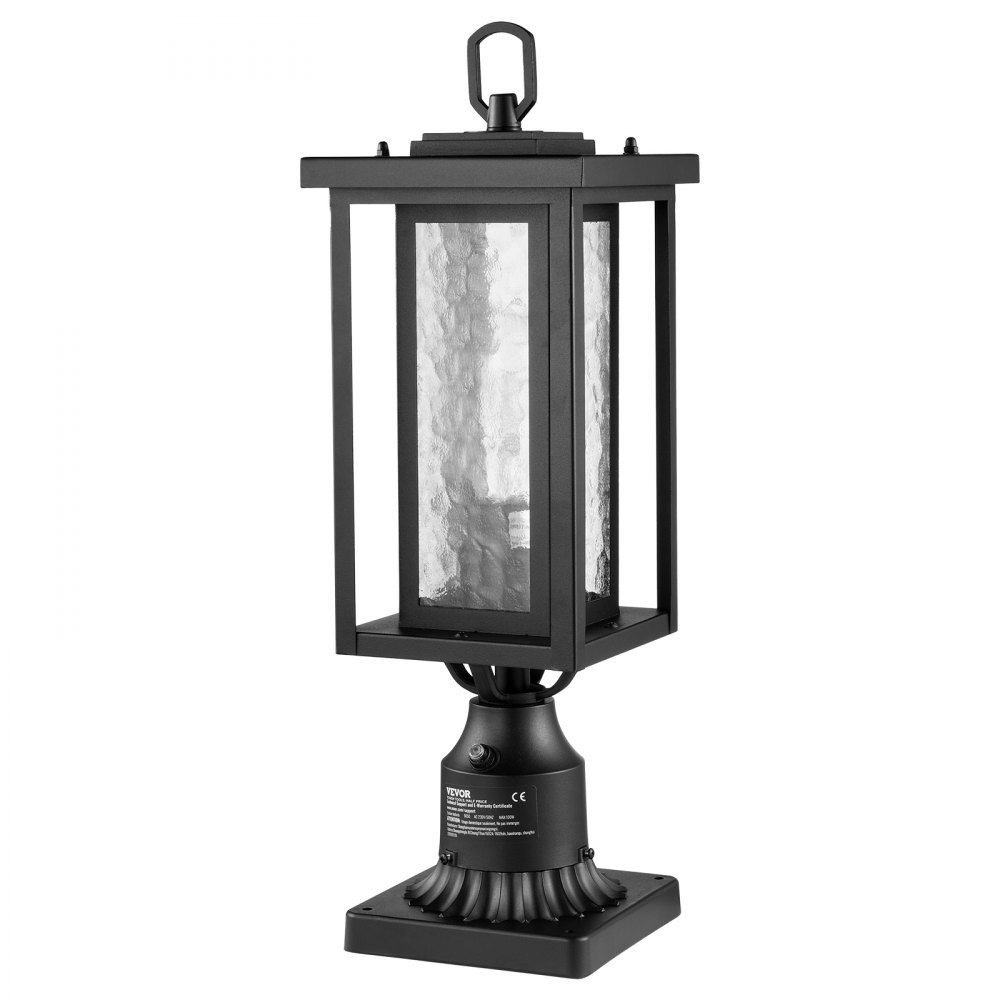 VEVOR 2 Pack Dusk to Dawn Outdoor Post Light, 450 mm, Waterproof Lamp Post Light Fixtures with 3.5 in Pier Mount Base Glass Shade, Lightning-proof Exterior Pole Column Light for Patio Garden Pathway