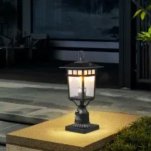 VEVOR 2 PCs Dusk to Dawn Outdoor Lamp Post Light Fixture 15.75in Pole Pier Mount