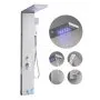 VEVOR Shower Panel Tower System with Rainfall Waterfall Shower Head, LED, 53 in Brushed Stainless Steel Shower Column, 5-Function Faucet, Wall-Mount Rain Massage System, with Handheld, Tub Spout