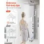 VEVOR Shower Panel Tower System with Rainfall Shower Head, 53 in Brushed Stainless Steel Shower Column, 3-Function Faucet, High Pressure Wall-Mount Rain Massage System, with Large Body Jet, Handheld