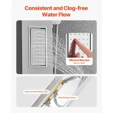Shower Panel Tower System Stainless Steel Column Rainfall Head Massage Jet 3Mode