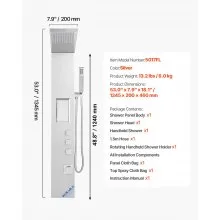 VEVOR Shower Panel Tower System Stainless Steel Column Rainfall Head Massage Jet