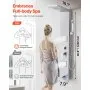 VEVOR Shower Panel Tower System with Rainfall Waterfall Shower Head, 53 in Brushed Stainless Steel Shower Column, 5-Function Faucet, Wall-Mount Rain Massage System with 2 Body Jet, Handheld, Tub Spout