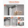 VEVOR Shower Panel Tower System with Rainfall Waterfall Shower Head, 53 in Brushed Stainless Steel Shower Column, 5-Function Faucet, Wall-Mount Rain Massage System with 2 Body Jet, Handheld, Tub Spout