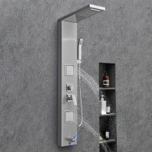 Shower Panel Tower System Stainless Steel Column Rainfall Head Massage Jet 5Mode