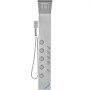 Sistema de painel de chuveiro VEVOR, 4 modos de chuveiro, torre de chuveiro, chuva, cascata, 5 jatos de massagem de corpo inteiro e chuveiro de mão com 3 configurações e mangueira de 59", conjunto de chuveiro de parede de aço inoxidável