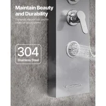 Shower Panel Tower System Stainless Steel Column Rainfall Head Massage Jet 5Mode