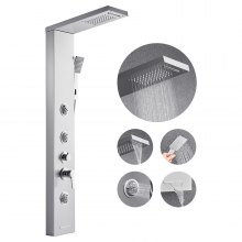 Shower Panel Tower System Stainless Steel Column Rainfall Head Massage Jet 5Mode