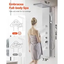 VEVOR Shower Panel Tower System Stainless Steel Column Rainfall Head Massage Jet