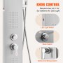 VEVOR Shower Panel Tower System LED Stainless Steel 5 Modes Rain Waterfall Jets