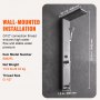 VEVOR shower panel system, 5 shower modes, LED shower panel tower, rainfall, waterfall, 2 body massage jets, bath spout, hand shower with 59-inch hose, wall-mounted stainless steel shower set