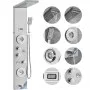 VEVOR Shower Panel System, 6 Shower Modes, LED & Display Shower Panel Tower, Rainfall, Waterfall, 4 Body Massage Jets, Tub Spout, Handheld Shower Head 59" Hose, Stainless Steel Wall-Mounted Shower Set