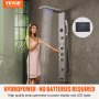 VEVOR Shower Panel System, 6 Shower Modes, LED & Screen Hydroelectricity Shower Panel Tower, Rainfall, Waterfall, 8 Massage Jets, Tub Spout, Handheld Shower, Stainless Steel Wall-Mounted Shower Set