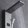 VEVOR Brusepanelsystem, 6 bruseindstillinger, LED & Skærm Vandkraftbruserpaneltårn, Regnvand, Vandfald, 5 massagedyser, Karbadtud, Håndbruser, Vægmonteret Brusesæt i Rustfrit Stål