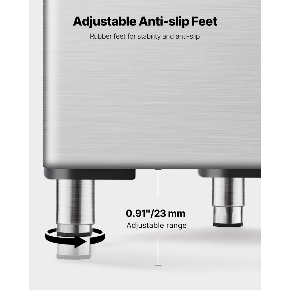 VEVOR - Contenedor de hielo comercial para máquina de hielo, capacidad de 227 kg, de acero inoxidable con filtro y patas de goma antideslizantes ajustables, apto para restaurantes, hoteles y tiendas de bebidas.