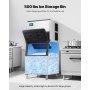 VEVOR Commercial Ice Maker Storage Bin, 500LBS Capacity Ice Bin, Stainless Steel Ice Storage Bin with Filter and Adjustable Anti-Slip Rubber Feet, Suitable for Restaurant Hotel and Beverage Shops