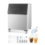VEVOR Commercial Ice Maker Storage Bin, 500LBS Capacity Ice Bin, Stainless Steel Ice Storage Bin with Filter and Adjustable Anti-Slip Rubber Feet, Suitable for Restaurant Hotel and Beverage Shops
