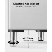 VEVOR Commercial Ice Maker Storage Bin, 500LBS Capacity Ice Bin, Stainless Steel Ice Storage Bin with Filter and Adjustable Anti-Slip Rubber Feet, Suitable for Restaurant Hotel and Beverage Shops
