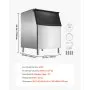 VEVOR Commercial Ice Maker Storage Bin, 500 LBS Capacity Ice-Bin, Stainless Steel Commercial Ice Storage Bin with Adjustable Anti-slip Rubber Feet, Suitable for Restaurant Hotel and Beverage Shops