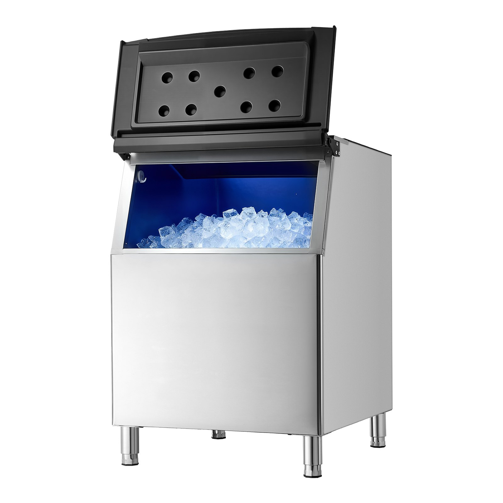 VEVOR Commercial Ice Maker Storage Bin, 500 LBS Capacity Ice-Bin, Stainless Steel Commercial Ice Storage Bin with Adjustable Anti-slip Rubber Feet, Suitable for Restaurant Hotel and Beverage Shops
