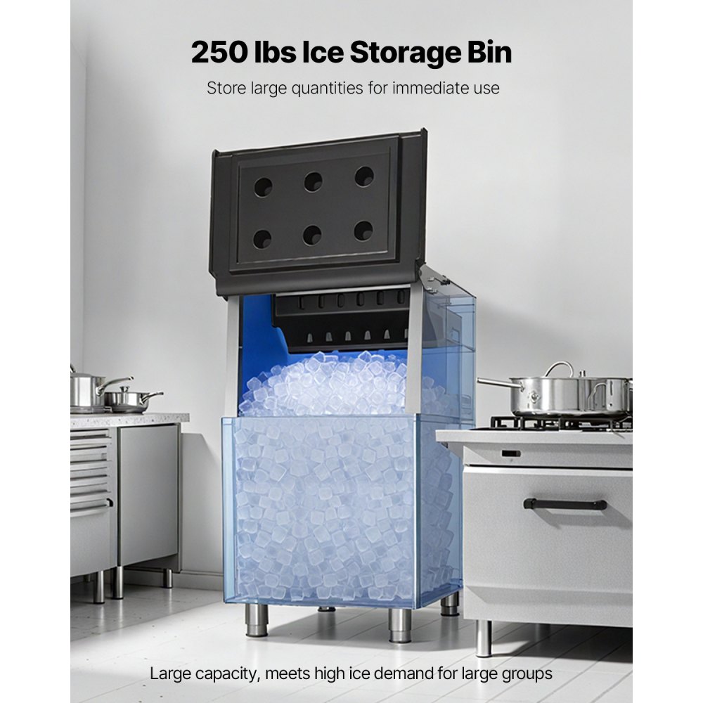 VEVOR Commercial Ice Maker Storage Bin, 113KG Capacity Ice-Bin, Commercial Ice Storage Bin with Adjustable Anti-slip Rubber Feet, Suitable for Restaurant Hotel and Beverage Shops