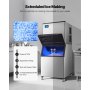 VEVOR Commercial Ice Maker Machine-Head 800 lbs/24 h, 26 Inch Stainless Steel Industrial Ice Machine, Self-Cleaning and Scheduled Ice Making, Modular Ice Cube Machine for Restaurant Hotel - Head Only