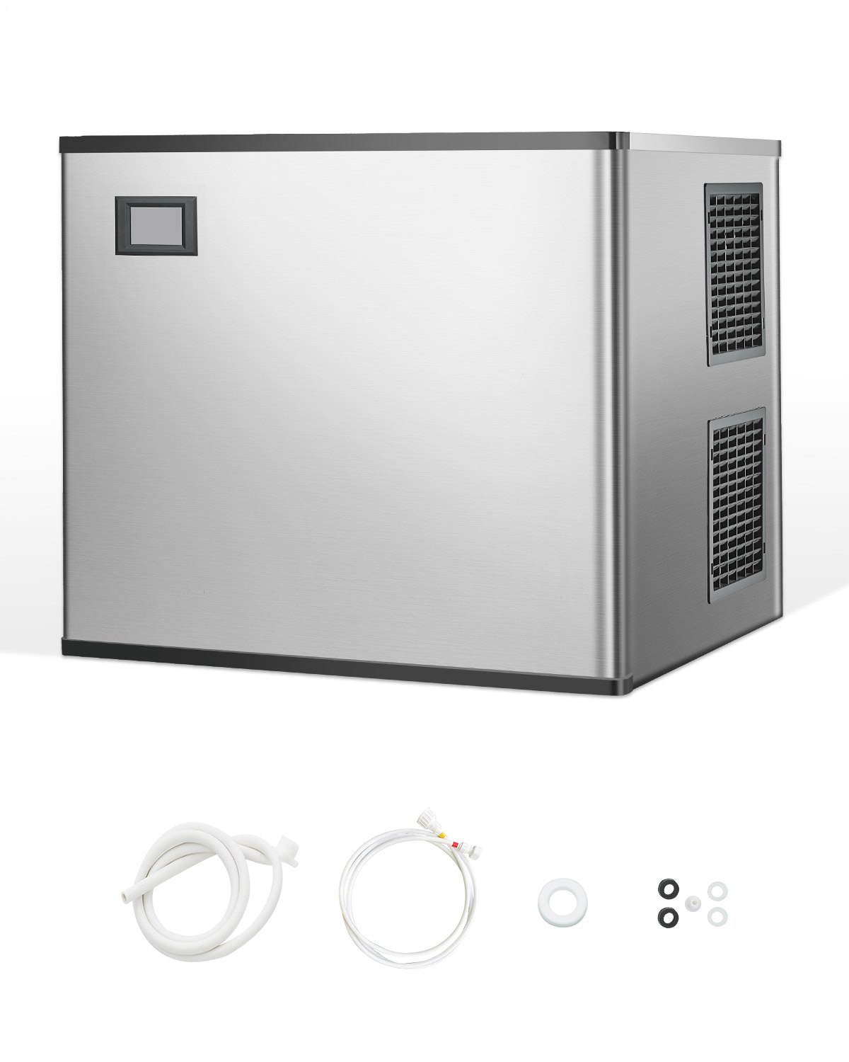 VEVOR Commercial Ice Maker Machine 800 lbs/24 h, 26 Inch Stainless Steel Industrial Ice Machine, Self-Cleaning and Scheduled Ice Making, Modular Ice Cube Machine for Restaurant Hotel - Head Only