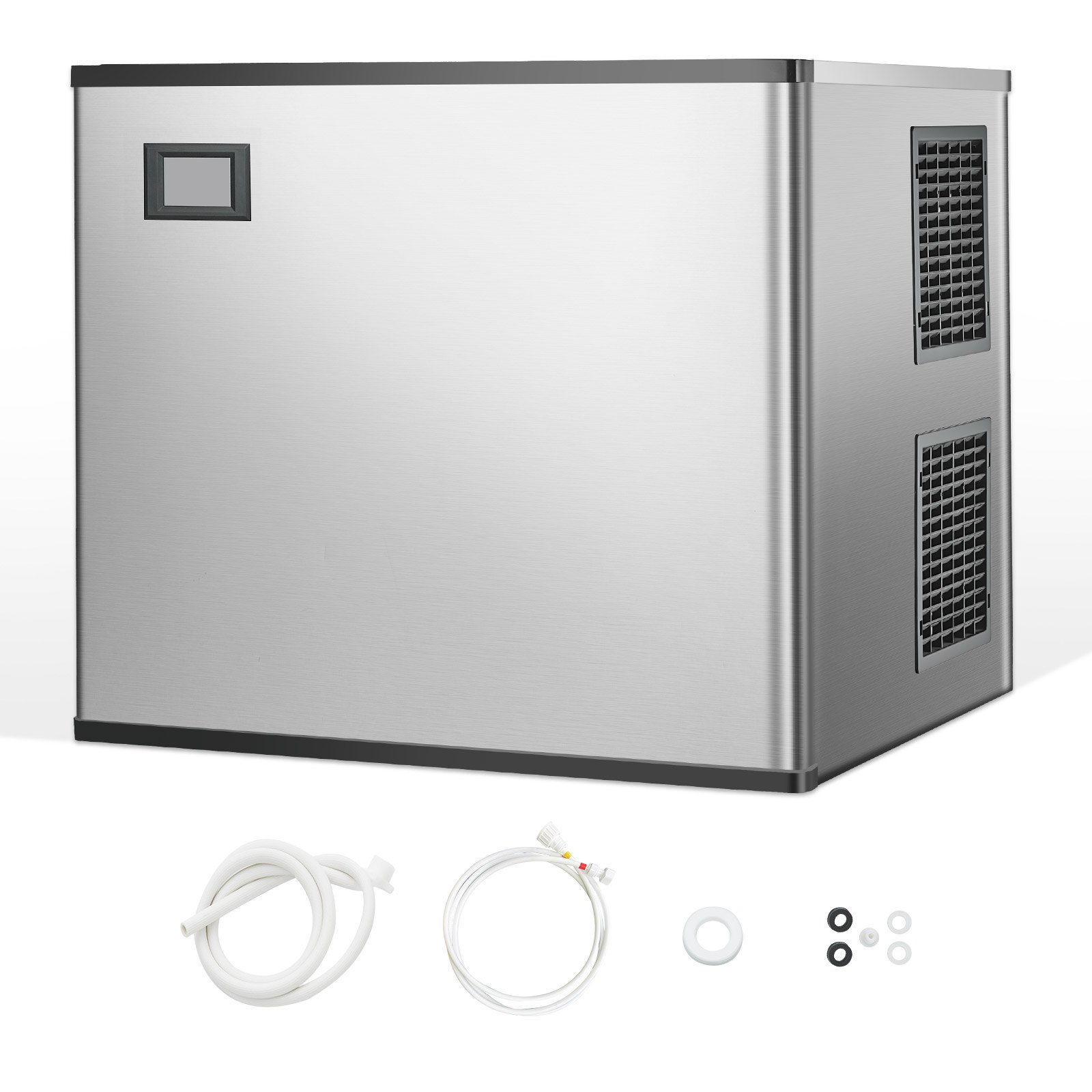 VEVOR Commercial Ice Maker Machine 800 lbs/24 h, 26 Inch Stainless Steel Industrial Ice Machine, Self-Cleaning and Scheduled Ice Making, Modular Ice Cube Machine for Restaurant Hotel - Head Only