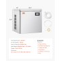 Máquina de hielo comercial VEVOR de 160 kg/día, máquina de hielo industrial de acero inoxidable de 56 cm, autolimpiable y programada, máquina modular para hacer cubitos de hielo en restaurantes y hoteles (solo cabezal)