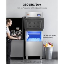 Commercial Ice Maker Machine 360 lbs/Day Self-Cleaning Ice Machine - Head Only