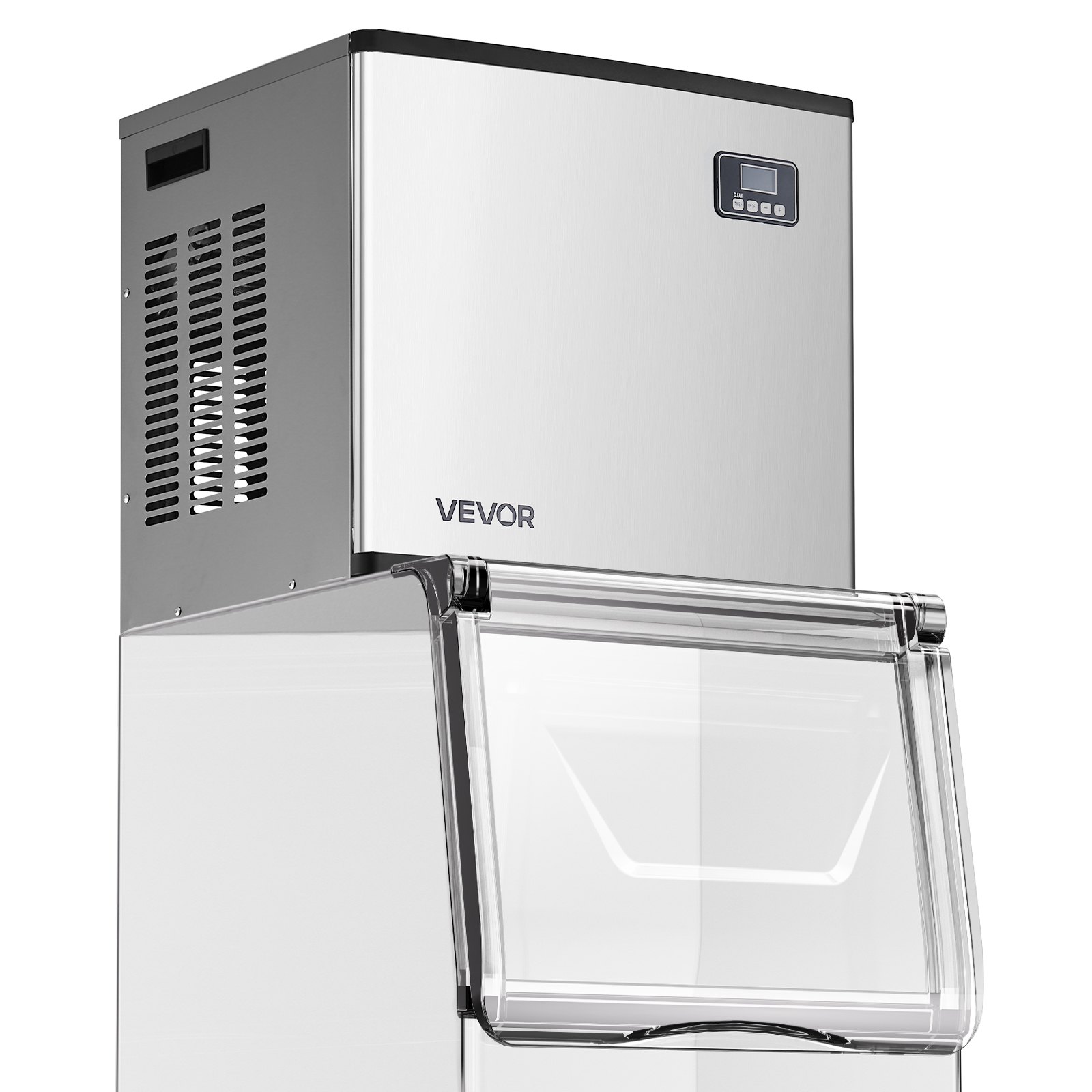 Máquina para fabricar hielo comercial VEVOR - Cabezal, 160 kg/día, de acero inoxidable, con autolimpieza, producción programada de hielo, grosor ajustable, ideal para restaurantes, bares, cafeterías y hoteles (solo cabezal)