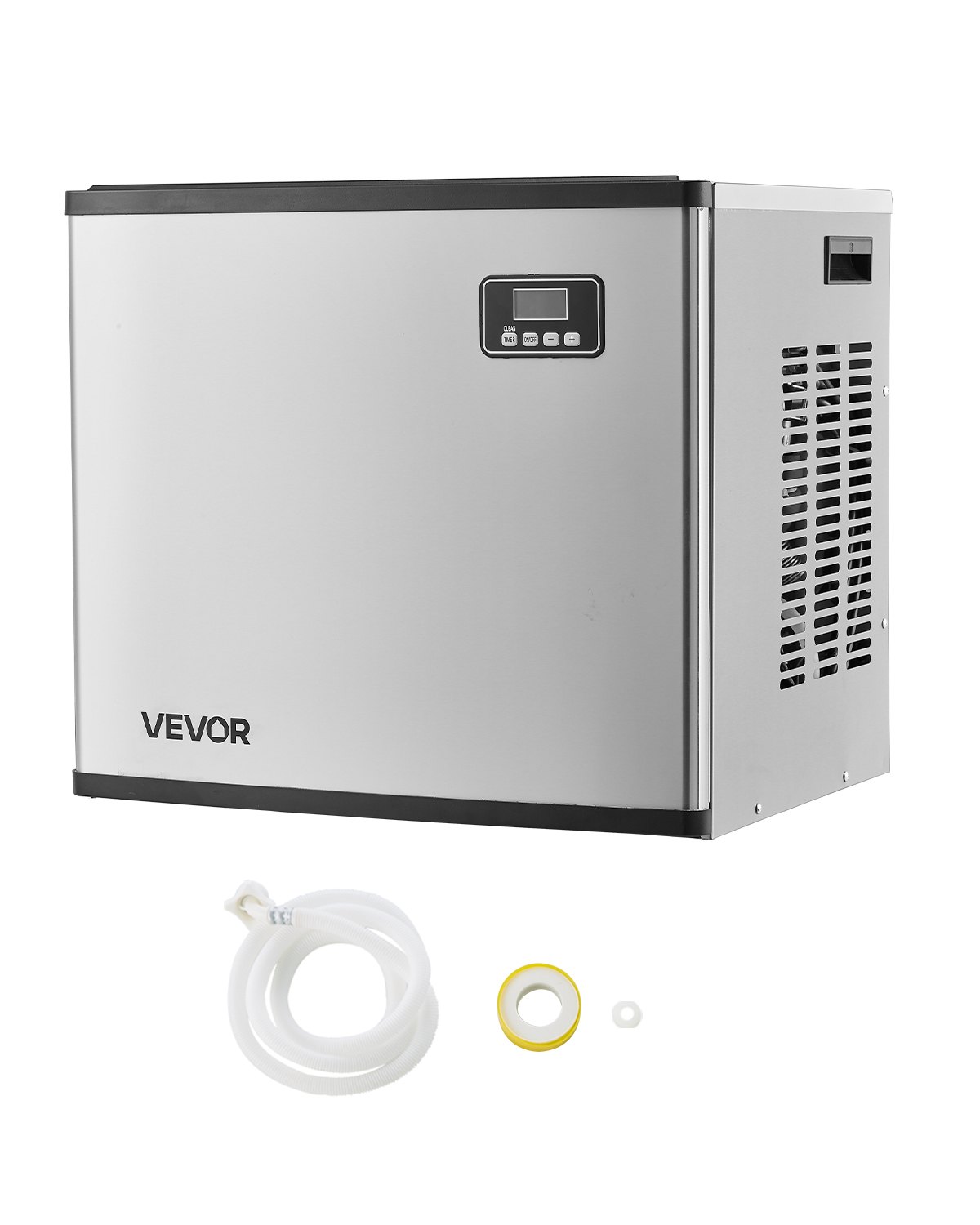 Máquina para fabricar hielo comercial VEVOR - Cabezal, 181 kg/día, de acero inoxidable, con autolimpieza, producción programada de hielo y grosor ajustable, ideal para restaurantes, bares, cafeterías y hoteles (solo cabezal)