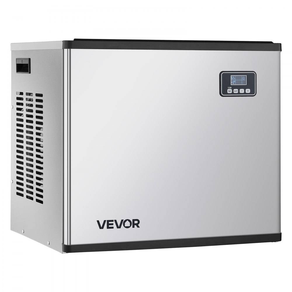 Máquina de gelo comercial VEVOR - Cabeça, 181,4 kg/dia Máquina de gelo de aço inoxidável com autolimpeza, produção de gelo programada, espessura ajustável, ideal para restaurantes, bares, cafés e hotéis - Somente cabeça