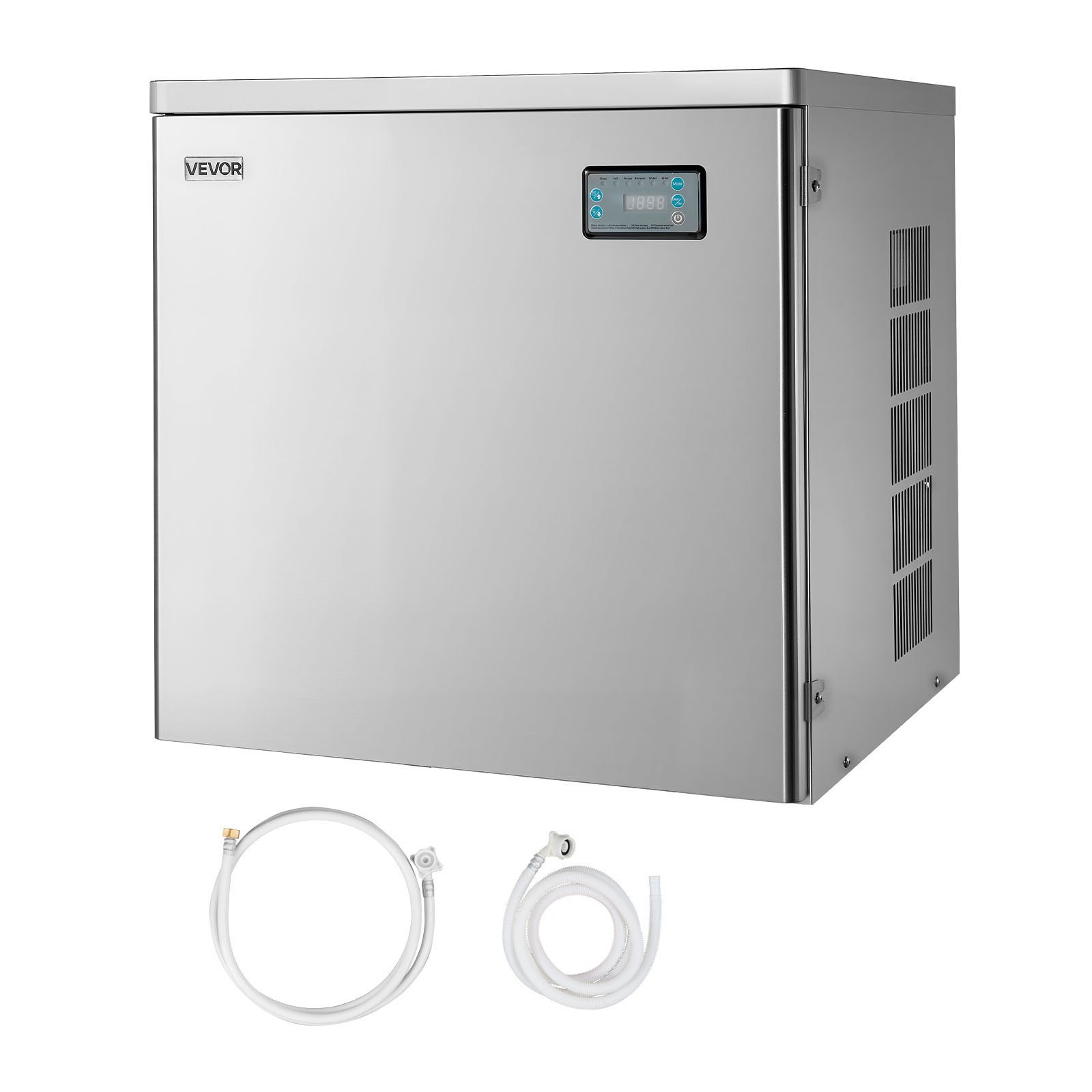 VEVOR Commercial Ice Maker Machine - Head, 204 kg/Day Stainless Steel Ice Machine with Scheduled Ice-Making, Self-Cleaning, Adjustable Thickness, Ideal for Restaurant Bar Cafe Hotel - Head Only