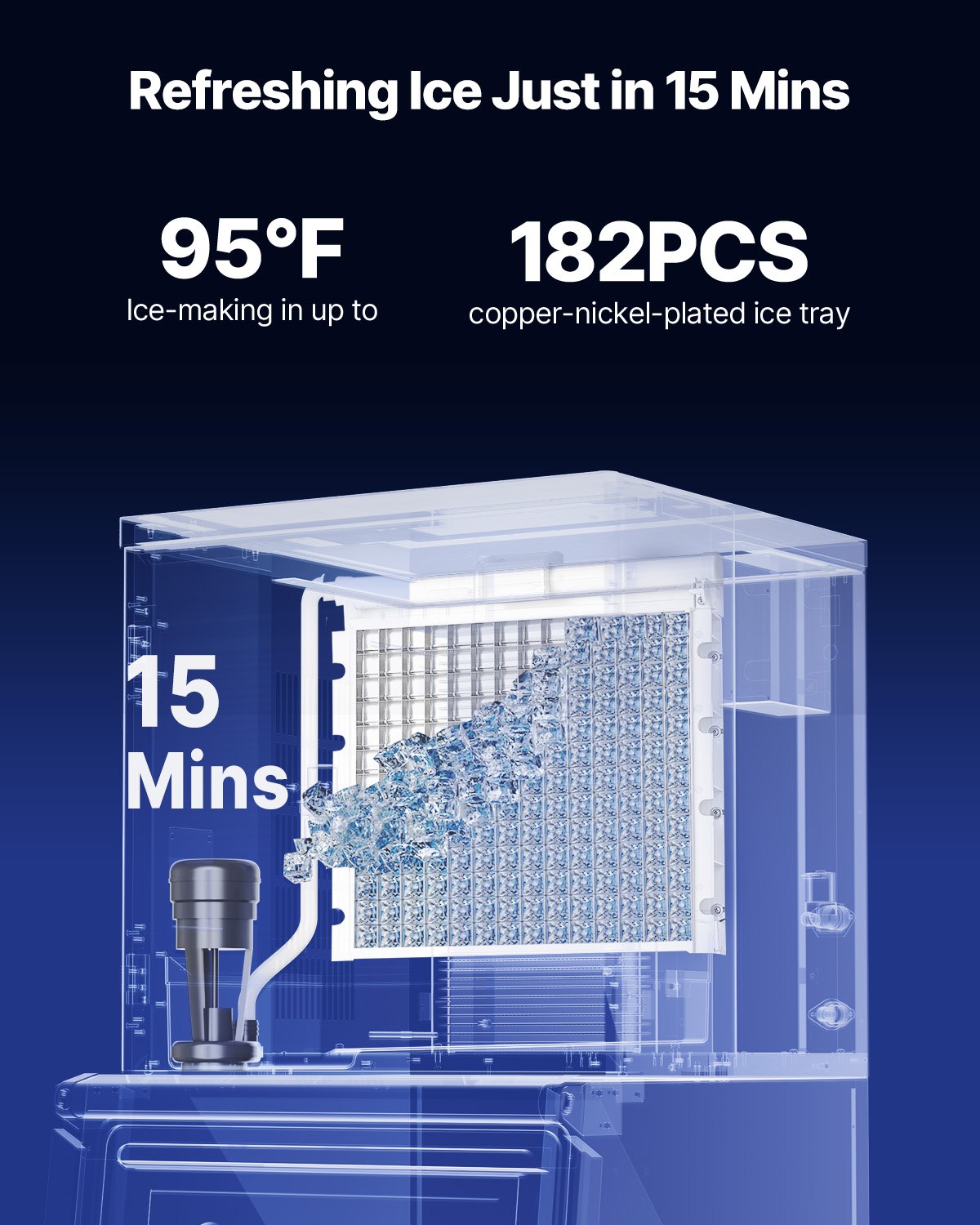 VEVOR Commercial Ice Maker Machine - Head, 650 Lbs/Day Stainless Steel Ice Machine with Scheduled Ice-Making, Self-Cleaning, Adjustable Thickness, Ideal for Restaurant Bar Cafe Hotel - Head Only