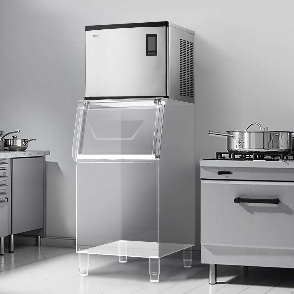 VEVOR Commercial Ice Maker Machine - Head, 1000 Lbs/Day Stainless Steel Ice Machine with Scheduled Ice-Making, Self-Cleaning, Adjustable Thickness, Ideal for Restaurant Bar Cafe Hotel - Head Only