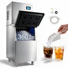 VEVOR Commercial Ice Maker Machine, 360LBS/24H Ice-Making Machine with 250LBS Large Storage Bin, Auto Self-Cleaning Ice Maker with Touchscreen for Bar Cafe Restaurant Business Commercial